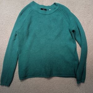 Tahari Teal Crew Neck Sweater